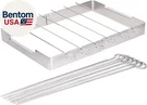 Rack Set For GRILL,12PCS 12INCH Stainless Steel Square Barbecue Skewers. Fixed Price $30.14.