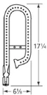Music City Metals Grill Part # 135R1 - Burner, Pipe, Ss, 17.25 X 6.125; Ducane. Fixed Price $51.62.