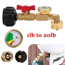1LB To 20LB Tank Propane Refill Elbow Adapter With Gauge + On-off Control Valve. Fixed Price $12.99.