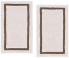 Plush Master Bath Collection Avery Natural & White Classic Border Mat .... Fixed Price $67.61.