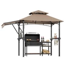 8X5 Ft Grill Gazebo With Side Awning, Double-tier Bbq Canopy 2 Shelves. Fixed Price $126.71.