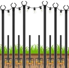 6 Pack 10FT Outdoor String Light Poles, Rustproof, Adjustable, With Hooks & Deck. Fixed Price $69.99.