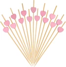 Minisland Pink Love Heart Cocktail Picks, 4.7 Inch Long Bamboo Fancy Toothpicks. Fixed Price $12.25.