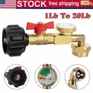 Propane Adapter 20LB To 1LB 90 Design For Smooth Gas Flow Safe Refilling. Fixed Price $17.99.