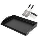 Universal Cast Iron Griddle For Gas Grill With Spatula Set, 23" X 16" Pre-sea.... Fixed Price $123.37.