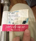 Sharkbite Max Water Heater Connector Brass 1/2 3/4 Fip 18IN UR3068FX18. Fixed Price $30.00.