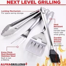 Alpha Grillers Set Heavy Duty Bbq Tool Four Pieces Stainless Steel New. Fixed Price $29.99.