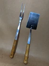 Vintage Imperial Barbecue Bbq Grilling Set Long Brown Handles Spatula Meat Fork. Fixed Price $19.99.