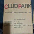 Cludpark Lawn Aerator Core Tool, Cleaning Metal/wood, Black. Fixed Price $14.99.