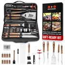 Spartasake 24PACK Premium Stainless Steel Bbq Grilling Accessories With Wood .... Fixed Price $57.74.