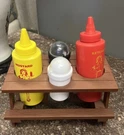 Mr Bar Condiment Picnic Table Bbq Set Salt Pepper Ketchup Mustard Vintage. Fixed Price $23.89.