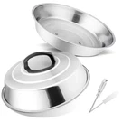 2-PACK 12IN Stainless Steel Cheese Melting Domes Basting Covers For Griddle Bbq. Fixed Price $23.13.