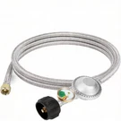 Shinestar 5 Ft Propane Regulator Hose With Gauge Stainless Braided QCC1 3/8. Fixed Price $26.28.