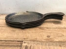 Lot 4 Used Mr Bar-b-q Cast Iron Oval Fajita Skillet 16" Long X 7 1/2" Wide.. Fixed Price $59.95.