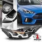 Black Dual U-bar Projector Headlight Clear Led Signal 15-18 Ford Focus. Fixed Price $275.09.