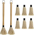 Pack Bbq Basting Mop 18.2" With 6 Extra Heads Grilling Brush For Smoking Meat. Fixed Price $23.85.