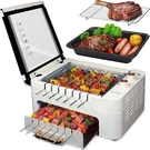 Smokeless Indoor Bbq Kabob Skewers Grill With 360 Rotating & Dual Zone Cooking. Fixed Price $166.99.