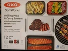 New Oxo Softworks Grilling Prep & Carry System With Bbq SKEWERS--12 Piece Set. Fixed Price $35.95.