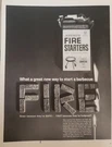 Justrite Fire Starters Print Ad 1963 Ephemera Wall Decor Oderless Bbq. Fixed Price $17.99.