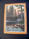 Vintage Art Tile Trinket Jewelry Wooden Box Ducks Hunting. Fixed Price $13.95.
