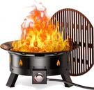 Ciays Large Propane Fire Pit 19 Inch, Gas With Grill Black. Fixed Price $169.91.
