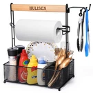 Hulisen Caddy For Outdoor Grill, Bbq With Paper Towel Black. Fixed Price $54.29.