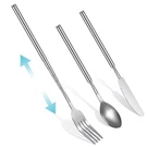 3 Pcs Telescopic Spoon Fork Knife Set Christmas Extendable S.... Fixed Price $20.76.