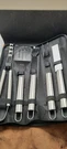 Home-complete Stainless Steel Travel Bbq Grill Tool With Case Tongs Spatula. Fixed Price $12.00.