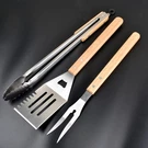 3 Piece Barbecue Tool Sets,heavy Duty Stainless Steel Wooden Handles Bbq .... Fixed Price $24.84.