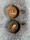 Vintage Mini Cast Iron Skillets Amish & Woman Set Of 2. Fixed Price $20.00.