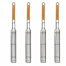 Mr Bbq 4-PACK 19" Non-stick Kabob Baskets Set Wood Handle Skewer Less Grill. Fixed Price $24.99.