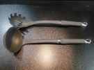 Vhtf Pampered Gray Ladle And Pasta Fork Chefs Tool Spatula Euc. Fixed Price $27.99.