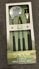 New Golf Club 3-PIECE Barbecue Bbq Tool Set Spatula Tong Fork Grips Dad Gift. Fixed Price $28.00.