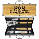 Heavy Duty Wooden Bbq Grilling Accessories Kit Stainless Steel Utensils Bag. Fixed Price $60.29.