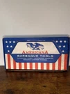 Vintage Americana Bbq Tool Set Stainless Steel, Hardwood Handles, Original Box. Fixed Price $55.00.