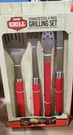 Expert Ss 4 Piece Grilling Set, Red Soft Handle, New *see Description. Fixed Price $10.99.