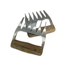Stainless Steel Bbq Meat Shredder Wood Handle Pulled Pork Bear Claws.... Fixed Price $18.99.