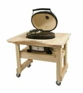 Primo Oval Xl 400 Ceramic Kamado Grill With Cypress Table. Fixed Price $2528.00.
