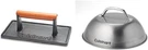 CGPR-221, Cast Iron Grill Press (wood Handle) & CMD-108 Melting Dome, 9",STAINLE. Fixed Price $75.27.
