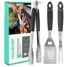 Haushof Large Grill Accessories 3PC Heavy Duty Stainless Steel Spatula Fork Tong. Fixed Price $30.99.