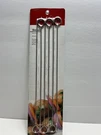Chef Style Stainless Steel 12-INCH Barbeque Skewers, Set Of 6-PACKAGE Has Tear. Fixed Price $10.75.