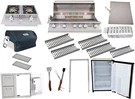 Lion Package 40" Grill, Side Burner, Mini Fridge + Storage Door/drawers!. Fixed Price $4370.00.
