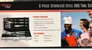 Grande Chef Bbq Tool Set Stainless Steel Fabric Lined Aluminum Carry Case 6 Pcs. Fixed Price $19.99.
