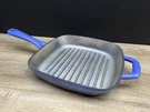 Lava Enameled Blue Cast Iron Square Grill Pan. Fixed Price $29.95.