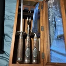 Bbq Set New In Wooden Box Beautiful Fathers Day Gift. Fixed Price $98.00.