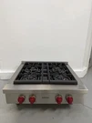 Wolf Gas Range Top - SRT304 Sealed Burner Stainless Steel Red Knobs. Fixed Price $2499.00.