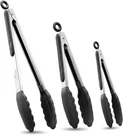 Hotec Kitchen Tongs Set 3 Pack Stainless Steel 7 9 12 Inch Heat Resistant. Fixed Price $22.86.
