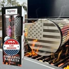 Bigstep Large Capacity Round Grilling Baskets (2 Pcs) With Us Flag Engraving. Fixed Price $32.95.