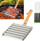 Hot Dog Roller For Grill Stainless Steel Bbq With Wooden Ha. Fixed Price $20.81.
