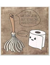 Stupell Home Decor Bathroom Framed Print Toilet Paper/brush Funny Wall. Fixed Price $16.99.